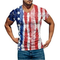 rasprodaja majica za muškarce, muški Casual pulover s printom za Dan neovisnosti s izrezom u obliku slova A, sportske