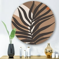 DesignArt 'Oblici i tropske lišće siluete ii' Moderni krug metal zid - disk od 11