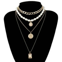 Ausyst Nacklace za žene Novi novčić Pearl privjesak za blokiranje šarma Ogrlica za žene nakit za nakit za žene