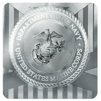 Mornarički korpus USMC Semper Fi Black White Logo Službeno licencirani privjesak za privjesak za vojne pse s kabelom