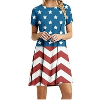 53.3. ljetna haljina američke zastave za žene 4. srpnja odjeća za žene ljetna ležerna mini haljina za plažu s