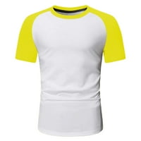 Muški proljetni ljeto ležerna sportska boja blok raglan rukavi okrugli vrat majica pulover košulja majice majice