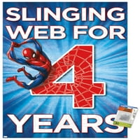 Zidni poster Spider-Man - Sretan 4. rođendan s gumbima, 22.375 34