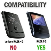 Slučaj s kopčom za Motorola Razr 5G Flip telefon, NakedCellphone [Black] Tvrda ljuska vitka poklopac s [rotirajućim