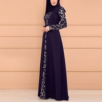 Maksi haljine za žene kaftan Arapska Jilbab Abaia Maksi čipkasta haljina s dugim rukavima