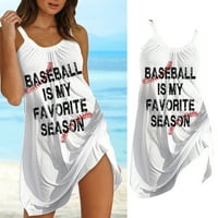 Ženske haljine ljetne Ležerne haljine od prsluka s naramenicama s bejzbolskim printom za žene