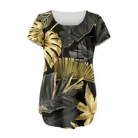 Rasprodaja ljetnih vrhova ležerna bluza kratkih rukava cvjetne ženske modne bluze u obliku slova H. H. Gold