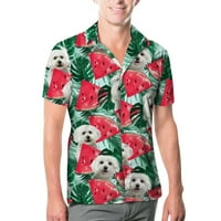 Muška modna bluza top s printom tropskog stila Havajska ljetna košulja muška majica s printom kratkih rukava široka