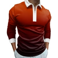 Muška majica s dugim rukavima u narančastoj boji Plus size muška majica s dugim rukavima u narančastoj boji