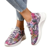 Lagane ležerne cipele za žene cvjetne tiskane mrežice prozračne guste solirane sportske cipele velike veličine