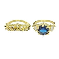 Nakit za žene bijeli kameni prsten ručno izrađeno zaručnički zaručnici poklon plavi fasetini cirkonski prsten