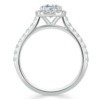 2. Zaručnički prsten od 18k Halo prsten od bijelog zlata zaručnički prsten veliki moissanite prsten za žene vjenčani