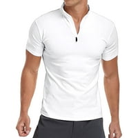 Muška modna ležerna Sportska jednobojna košulja s ovratnikom kratkih rukava gornja bluza