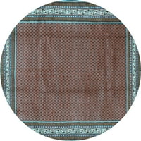 Tradicionalni perzijski tepisi za unutarnje prostore okruglog presjeka svijetloplave boje, promjera 4 inča