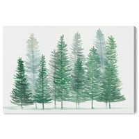 Wynwood Studio priroda i pejzažni zid umjetno platno ispisuje šumski pejzaži šumski borovi - zeleni, bijeli