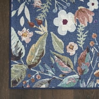 Perivi cvjetni tepih od 8 ' 10 ' tamnoplave višebojne