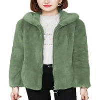 Paille Women kaput Cardigan nadmašuje jaknu dugih rukava gusta puna kaputa s patentnim zatvaračem vanjski zeleni