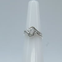 Kolekcija DazzlingRock 0. Carat 10k Diamond Ladies Swirl Bridal Engles Ring Set CT, bijelo zlato, veličina 8
