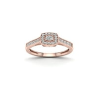 1 3CT TDW Diamond 10K ružičasti zlatni kvadratni oblik Halo zaručnički prsten