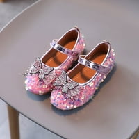 Sandale za djevojčice princeze, slatke cipele s raznobojnim šljokicama i mašnom od kamenog kristala, neklizajuće