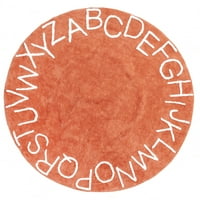 Dječja periva okrugla prostirka od 6 inča abecede, narančasta