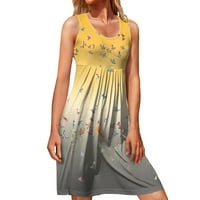 Ljetna haljina za žene šifonske bluze suknje vrhovi kombinezon s volanima s naramenicama sunčana tekuća odjeća