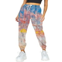 Ženske boho gaćice s cvjetnim i leptir printom, sportske hlače širokog kroja, ravne hlače za jogging 901-06-inčni