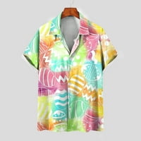 Rasprodaja muških vrhova za muškarce ljetna havajska košulja s reverom s uskrsnim printom ležerna udobna košulja