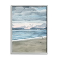Studell Cloud Sunrise Beach krajolik krajolik slikanje siva uokvirena umjetnička print zidna umjetnost