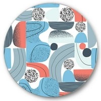 DesignArt 'retro oblici sa apstraktnim mjesecima i suncem II' Moderni krug metal zida - disk od 23 godine