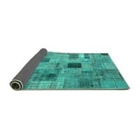 Pravokutni poplun tepisi za prostore u stilu krpa u tirkizno plavoj boji, 7' 9'