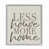 Studell Home Decor manje kuće više kućne tipografije siva uokvirena teksturizirana umjetnost