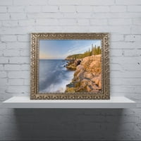 Acadia Sunrise Canvas Art by Michael Blanchette Photography Gold Ukratni okvir