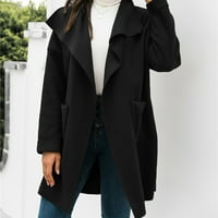 Ženska haljina dugih rukava vruća prodaja moda žena dugi rukavi čvrsti jesenski kaput vunena jakna bluza