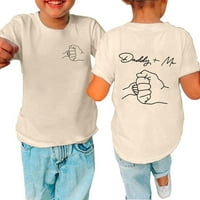 Leesechin Clearment mališani dječaci Dječaci Djevojka udobna čvrsta boja Dan oca print kratki rukavi pamučna majica