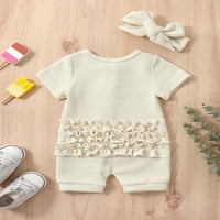 Ljetna odjeća za novorođenčad, kombinezon s patentnim zatvaračem s kratkim rukavima i trakom za glavu
