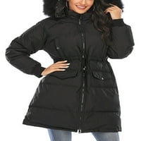 Ženske zimske jakne, debele parke s kapuljačom, puffer jakne, zimski kaputi, topla jakna srednje duljine, Kaputi
