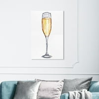 Zidni umjetnički otisci na platnu podignite čašu šampanjac - žuta, bijela