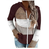 kardigan za žene moda casual patchwork dugi rukavi džemper s kapuljača cardigan bluza vrhovi jeseni džemperi kaput