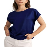 Rejlun majica za žene majica kratkih rukava posada ljetni vrhovi ležerni pulover labav tunični bluza s tunikom