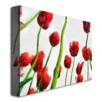 Zaštitni znak likovna umjetnost Crveni tulipani od odozdo prema gore III Canvas Art by Michelle Calkins