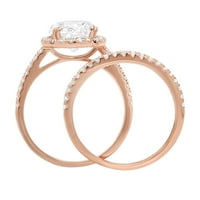 2. Dijamantni sintetički Moissanite okrugli rez od ružičastog zlata 18k $ s naglascima vjenčani set od 4,75
