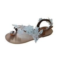 Ljetne otvorene Ležerne sandale u rimskom stilu, udobne čipkaste ženske cipele s cvjetnim uzorkom, ženske sandale