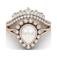 Prsten od tijare od srebra od 9 1. Zaručnički prsten u obliku kruške u obliku kruške za žene