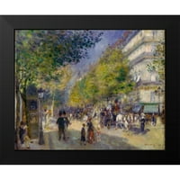 Renoir, Pierre -Auguste Black Modern Framed Museum Art Print pod nazivom - The Grands Boulevards