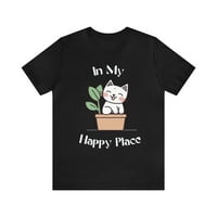 U mojoj košulji Happy Place za vrtlare, ljubitelje biljaka i mačaka
