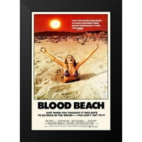 Holivudska arhiva fotografija, uokvirena Crna suvremena muzejska umjetnička gravura pod nazivom Blood beach