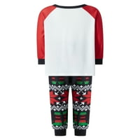 Odgovarajući Božićni pidžama Setovi za obitelj, vrhovi s dugim rukavima s božićnim slovima, hlače s uzorkom