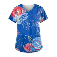 Ženske majice s izrezom u obliku slova u i kratkim rukavima s personaliziranim printom, radne Majice, Ženska bluza
