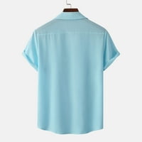 Jednobojne košulje s reverima za muškarce bluze kratkih rukava vrhovi džepova zimske Ležerne široke majice
